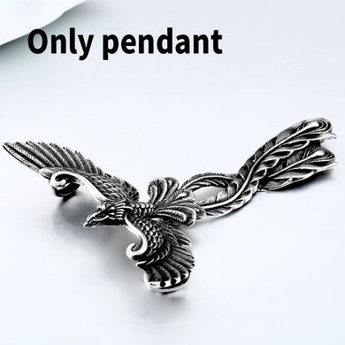 Co 3D Phoenix Pendant Necklace Stainless steel Bird Charm Choker Animal Jewelry for man Good detail BP8-204