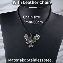 Load image into Gallery viewer, Unique Design Co Owl Animal Necklace Pendant For Man Stainless Steel Viking Personality Punk Jewelry Gift BP8-189