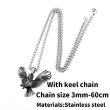 Load image into Gallery viewer, Unique Design Co Owl Animal Necklace Pendant For Man Stainless Steel Viking Personality Punk Jewelry Gift BP8-189