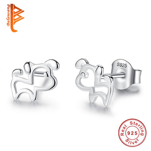 2018 New Authentic Brand 925 Sterling Silver Animal Pet Dog Stud Earrings for Women Girls Fashion Jewelry bijoux femme