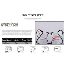 Carica l&#39;immagine nel visualizzatore di Gallery, BELMON Eyeglasses Frame Men Computer Optical Eye Glasses Spectacle Frame For Male Transparent Clear Lens Armacao  de RS009