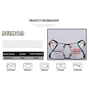 BELMON Eyeglasses Frame Men Computer Optical Eye Glasses Spectacle Frame For Male Transparent Clear Lens Armacao  de RS009