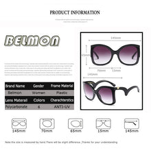 Load image into Gallery viewer, BELMON Sunglasses Women  Brand Designer Oversized Sun Glasses Ladies UV400 For Female Big Frame  de sol Shades RS390
