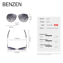 Carica l&#39;immagine nel visualizzatore di Gallery, BENZEN  Women Sunglasses Alloy Polarized Sun Glasses For Female UV 400  Oculos Feminino 6689
