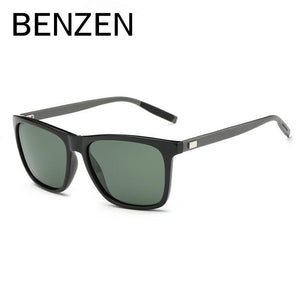 BENZEN Polarized Sunglasses Men Women Sun Glasses Aluminum+PC Male Shades  Driving Glasses Black With Case 9137