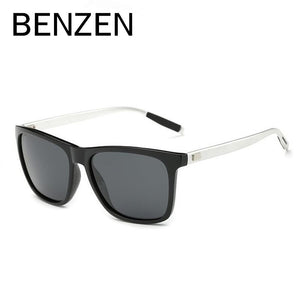 BENZEN Polarized Sunglasses Men Women Sun Glasses Aluminum+PC Male Shades  Driving Glasses Black With Case 9137