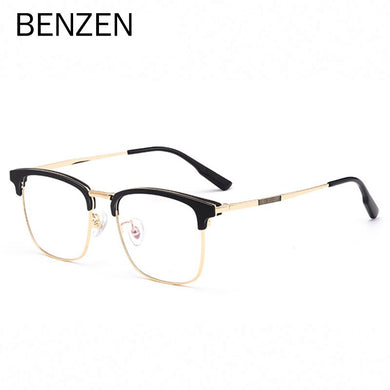 BENZEN Titanium Prescription Eyeglasses Frame Men Vintage Retro Eyebrow Line Myopia OpticalGlasses Frames Women Eyewear 5560
