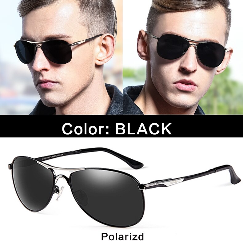 BERTHA Men's Sunglasses Polarized Retro Vintage Pilot Classic Double Bridge Anti-UV Male Driving Fishing Eyewear Glasses SP8722