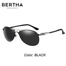 Load image into Gallery viewer, BERTHA Men&#39;s Sunglasses Polarized Retro Vintage Pilot Classic Double Bridge Anti-UV Male Driving Fishing Eyewear Glasses SP8722
