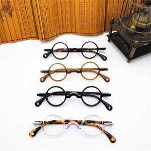 BETSION  Acetate Creative Small Round Eyeglasses Men Women Miopia Prescription Eyewear