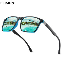 Load image into Gallery viewer, BETSION Polarized Men&#39;s Sunglasses Dark Lens Flat Top Large Black Biker Gangster Decorative glasses