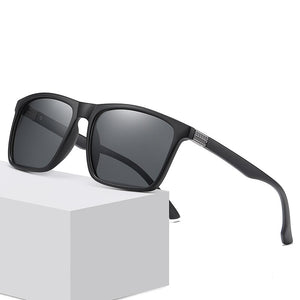 BETSION Polarized Men's Sunglasses Dark Lens Flat Top Large Black Biker Gangster Decorative glasses