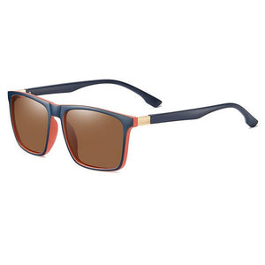BETSION Polarized Men's Sunglasses Dark Lens Flat Top Large Black Biker Gangster Decorative glasses