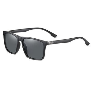 BETSION Polarized Men's Sunglasses Dark Lens Flat Top Large Black Biker Gangster Decorative glasses