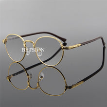 Load image into Gallery viewer, BETSION Vintage Oval Gold Eyeglass Frame Man Women Plain Glasses Clear Full-Rim Spectacles