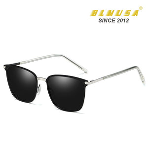BLMUSA  2023 Polarized Sunglasses Men Metal Driver Night Vision Glasses Design UV400 Square Business Sun Glasses Cool Men