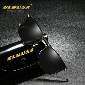 BLMUSA  2023 Polarized Sunglasses Men Metal Driver Night Vision Glasses Design UV400 Square Business Sun Glasses Cool Men