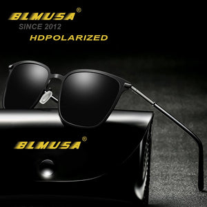 BLMUSA  2023 Polarized Sunglasses Men Metal Driver Night Vision Glasses Design UV400 Square Business Sun Glasses Cool Men