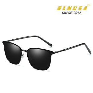 BLMUSA  2023 Polarized Sunglasses Men Metal Driver Night Vision Glasses Design UV400 Square Business Sun Glasses Cool Men