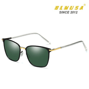 BLMUSA  2023 Polarized Sunglasses Men Metal Driver Night Vision Glasses Design UV400 Square Business Sun Glasses Cool Men