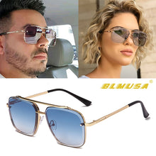 Load image into Gallery viewer, BLMUSA Classic Mach Six Gradient Sunglasses Cool Men Square Business Shades For Men Vintage Sun Glasses For Women  UV400