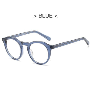 BLUEMOKY Acetate Round Computer Glasses Frame Anti Blue Light Pochromic Prescription Lenses  Brand Optical Spectacles