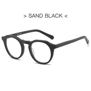 BLUEMOKY Acetate Round Computer Glasses Frame Anti Blue Light Pochromic Prescription Lenses  Brand Optical Spectacles