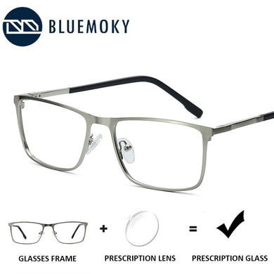 BLUEMOKY  Titanium Alloy Prescription Eyeglasses Men Square Myopia Optical Anti Blue Light + Photochromic Glasses Frames