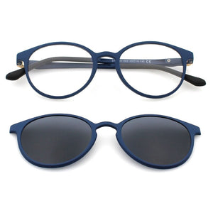 BLUEMOKY Magnetic Clip On Sunglasses For Women Men Polarized UV400 Sunglasses Optical Myopia Glasses Frame 2 in 1 Shade Eyewear