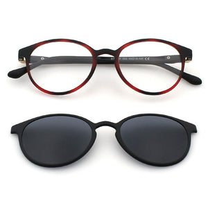 BLUEMOKY Magnetic Clip On Sunglasses For Women Men Polarized UV400 Sunglasses Optical Myopia Glasses Frame 2 in 1 Shade Eyewear