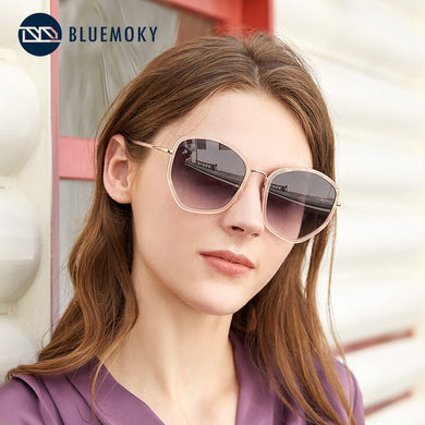 BLUEMOKY Metal Oversized Sunglasses For Women Gradient Lens  Butterfly Frame UV400 Shades Ladies Polarized Sun Glasses