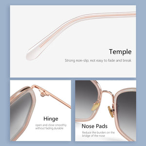 BLUEMOKY Metal Oversized Sunglasses For Women Gradient Lens  Butterfly Frame UV400 Shades Ladies Polarized Sun Glasses