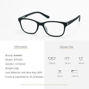 BLUEMOKY Student Spectacle Frame Anti Blue Ray Lens Children Myopia Prescription Computer Optical Glasses Frame For Boys&Girls