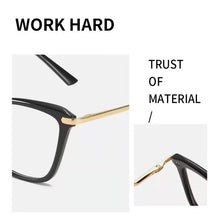 Load image into Gallery viewer, BLue Light Block Eyeglasses Women Stylish Cat Eye Optical Eyewear Full Rim Plastic Front Frame Rim and Alloy Temple Arms