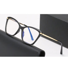 Load image into Gallery viewer, BLue Light Block Eyeglasses Women Stylish Cat Eye Optical Eyewear Full Rim Plastic Front Frame Rim and Alloy Temple Arms