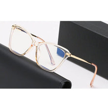 Load image into Gallery viewer, BLue Light Block Eyeglasses Women Stylish Cat Eye Optical Eyewear Full Rim Plastic Front Frame Rim and Alloy Temple Arms
