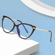 Load image into Gallery viewer, BLue Light Blocking Eyeglasses Woman Cat-Eye Optical Eyewear Full Rim Plastic Front Frame Rim and Alloy Temple Arms