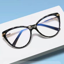 Load image into Gallery viewer, BLue Light Blocking Eyeglasses Woman Cat-Eye Optical Eyewear Full Rim Plastic Front Frame Rim and Alloy Temple Arms