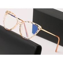 Load image into Gallery viewer, BLue Light Blocking Eyeglasses Woman Cat-Eye Optical Eyewear Full Rim Plastic Front Frame Rim and Alloy Temple Arms