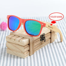 Load image into Gallery viewer, BOBO BIRD Bamboo Porarized Sunglasses Customize for Men Women Sun Glasses in Wood Gift Box Clear Color Men Eyewears