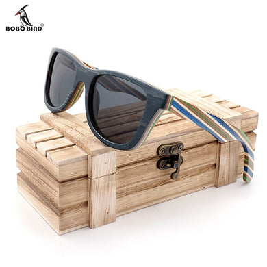 BOBO BIRD Brand Color Stripe Design Sunglasses Women Man Handmade Oculos Sun Glasses Masculino C-AG011a Glasses Vintage