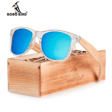 BOBO BIRD Coated Sunglasses for Men and Women Polarized Bamboo Holder Sun Glasses With Wood Gifts Box Cool Beach Oculos