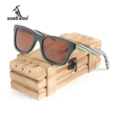 BOBO BIRD Colorful Frame Sunglasses Women Polarized Fashionable Vintage Wooden Glasses For Gift oculos de sol feminino AG011