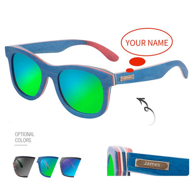 BOBO BIRD Customized Sunglasses Mens Polarized Mirrored Coating  Sun Glasses gafas de sol hombre Sun Glasses Man UV400 Eyewear