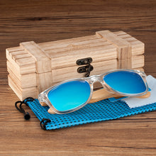 Load image into Gallery viewer, BOBO BIRD Men Transparent  Color Wood Sunglasses Women&#39;s Bamboo Polarized Sun glasses With Wood Box eyewear custom logo