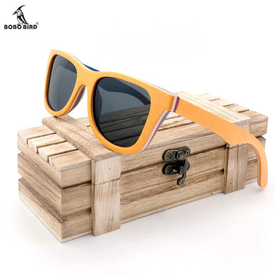 BOBO BIRD Men Wood Sunglasses Women Retro Vintage Polarized Wooden Glasses Oculos De Sol Big Square With Wood Gift box