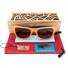 Load image into Gallery viewer, BOBO BIRD Men Wood Sunglasses Women Retro Vintage Polarized Wooden Glasses Oculos De Sol Big Square With Wood Gift box