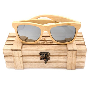 BOBO BIRD Men's Wooden Bamboo Sunglasses Polarized UV400 Protection Wood Glasses Frames With Colorful Lens In Wood Box