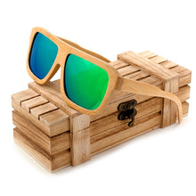 Load image into Gallery viewer, BOBO BIRD Mens bamboo Classic Wood Sunglasses Womens Polarized Wood Sun Glasses sport eyewear in wood Box custom logo