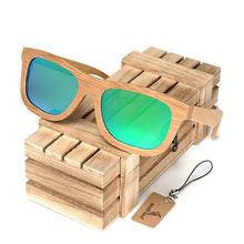 Load image into Gallery viewer, BOBO BIRD Retro Color Polarized Bamboo Wood Sunglasses Women Men Mirror Coating Lenses Eyewear with Gift Wooden Box
